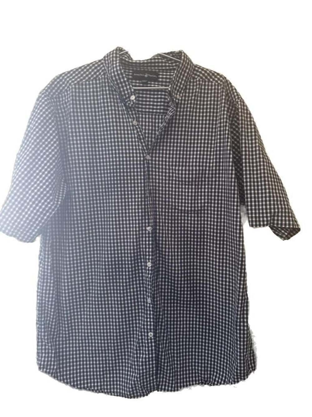 3XLB Rugby University 100% Cotton Plaid Button Down Short Sleeve Big Mens Shirt